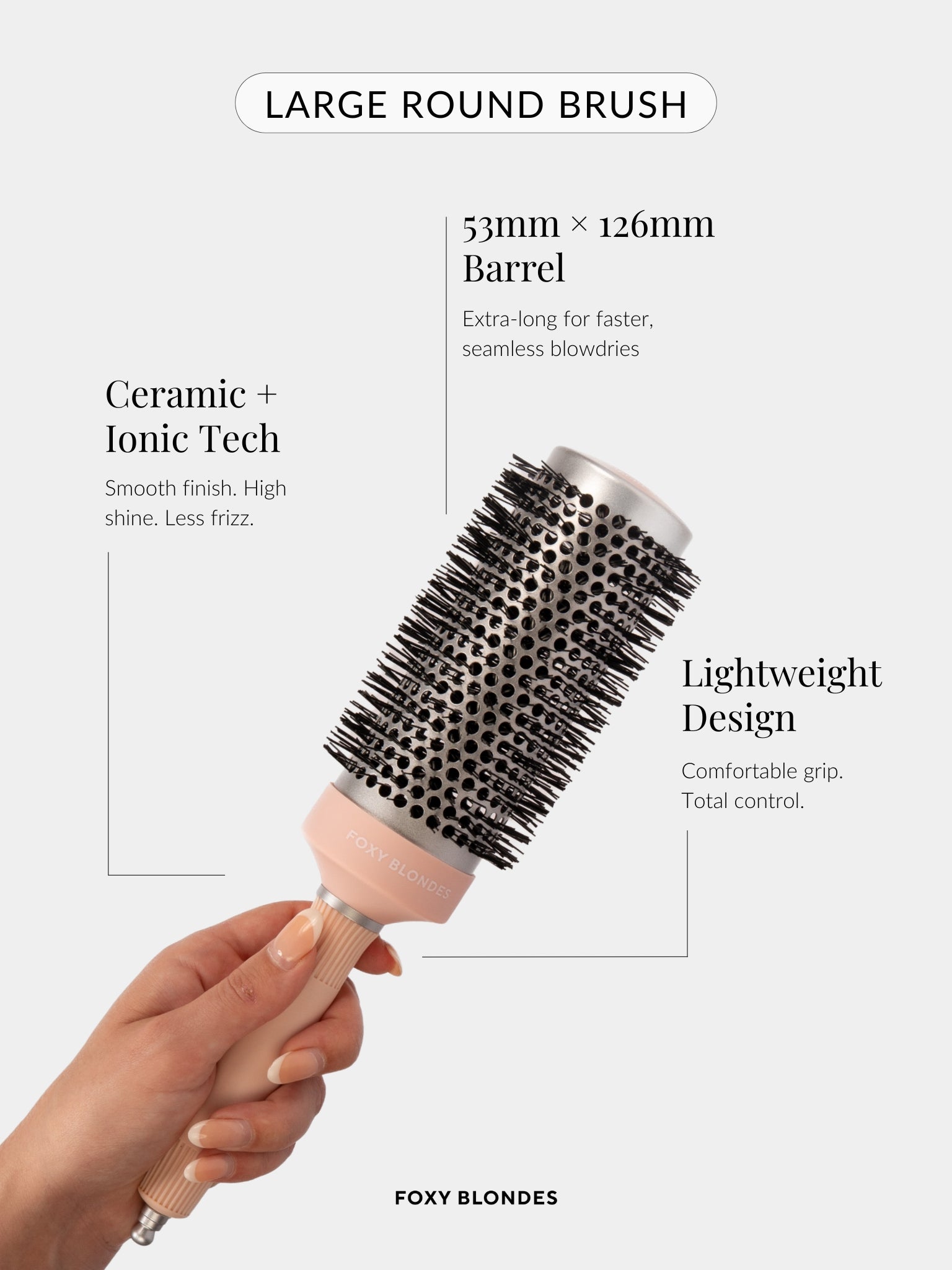 Large Extra Long Round Brush