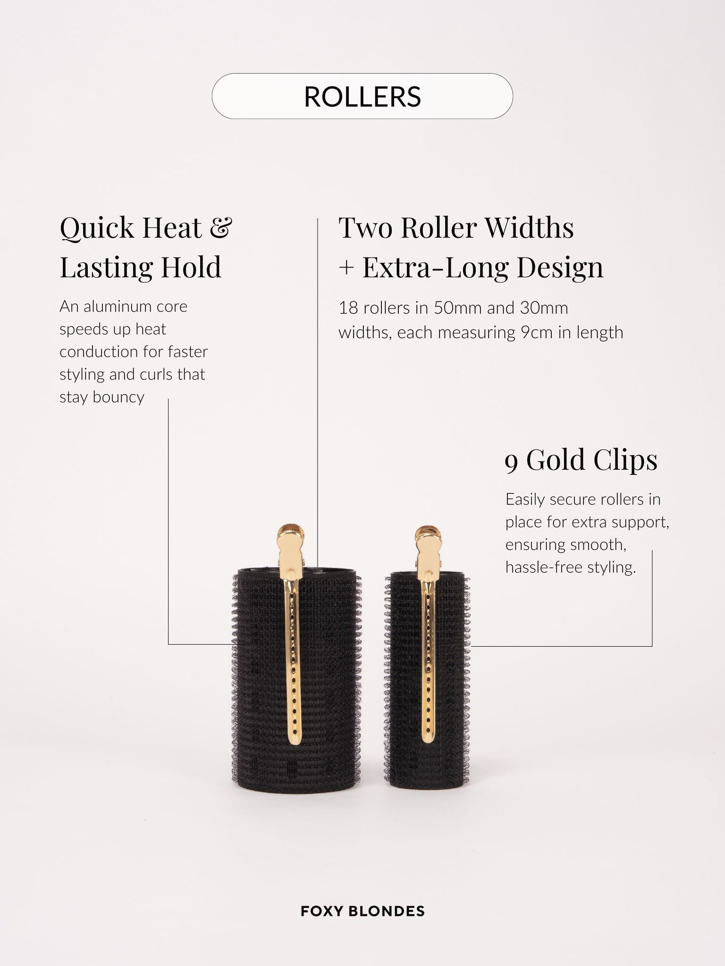 Extra Long Thermal Hair Rollers - 18 Pack