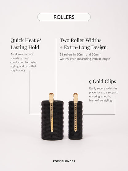 Extra Long Thermal Hair Rollers - 18 Pack